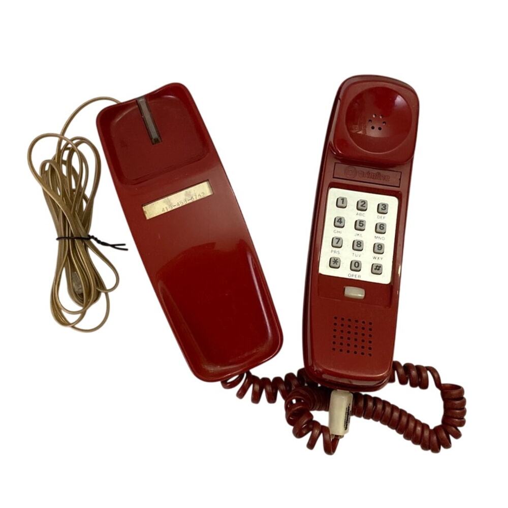 Vintage Western Electric Red Trimline Phone System Property Not For Sale 1983